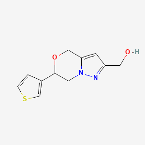 molecular formula C11H12N2O2S B1493176 (6-(thiophen-3-yl)-6,7-dihydro-4H-pyrazolo[5,1-c][1,4]oxazin-2-yl)methanol CAS No. 2098071-86-2