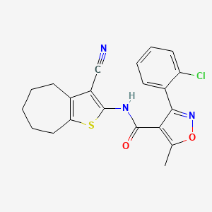 3-(2-chlorophenyl)-N-(3-cyano-5,6,7,8-tetrahydro-4H-cyclohepta[b]thiophen-2-yl)-5-methyl-1,2-oxazole-4-carboxamide