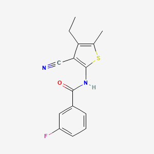 molecular formula C15H13FN2OS B14931779 N-(3-cyano-4-ethyl-5-methylthiophen-2-yl)-3-fluorobenzamide 