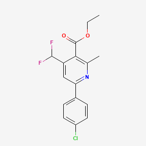 Ethyl 6-(4-chlorophenyl)-4-(difluoromethyl)-2-methylnicotinate