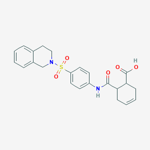 molecular formula C23H24N2O5S B14931804 6-{[4-(3,4-dihydroisoquinolin-2(1H)-ylsulfonyl)phenyl]carbamoyl}cyclohex-3-ene-1-carboxylic acid 