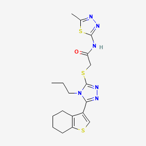 N-(5-methyl-1,3,4-thiadiazol-2-yl)-2-{[4-propyl-5-(4,5,6,7-tetrahydro-1-benzothiophen-3-yl)-4H-1,2,4-triazol-3-yl]sulfanyl}acetamide