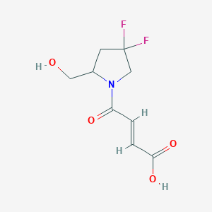 molecular formula C9H11F2NO4 B1493183 (E)-4-(4,4-difluoro-2-(hydroxymethyl)pyrrolidin-1-yl)-4-oxobut-2-enoic acid CAS No. 2089562-54-7