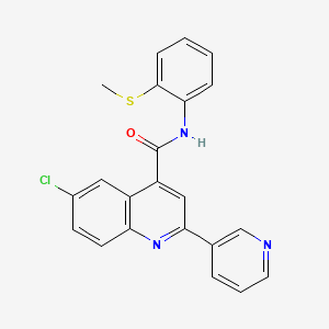 6-chloro-N-[2-(methylsulfanyl)phenyl]-2-(pyridin-3-yl)quinoline-4-carboxamide