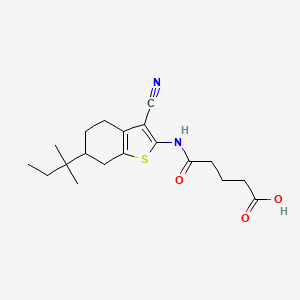 5-{[3-Cyano-6-(2-methylbutan-2-yl)-4,5,6,7-tetrahydro-1-benzothiophen-2-yl]amino}-5-oxopentanoic acid