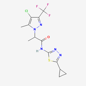 2-[4-chloro-5-methyl-3-(trifluoromethyl)-1H-pyrazol-1-yl]-N-(5-cyclopropyl-1,3,4-thiadiazol-2-yl)propanamide