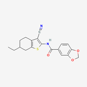 molecular formula C19H18N2O3S B14931944 N-(3-cyano-6-ethyl-4,5,6,7-tetrahydro-1-benzothiophen-2-yl)-1,3-benzodioxole-5-carboxamide 