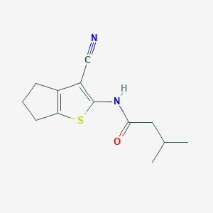 N-(3-cyano-5,6-dihydro-4H-cyclopenta[b]thiophen-2-yl)-3-methylbutanamide