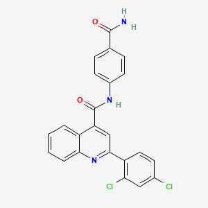 molecular formula C23H15Cl2N3O2 B14932005 N-(4-carbamoylphenyl)-2-(2,4-dichlorophenyl)quinoline-4-carboxamide 