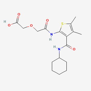 molecular formula C17H24N2O5S B14932040 (2-{[3-(Cyclohexylcarbamoyl)-4,5-dimethylthiophen-2-yl]amino}-2-oxoethoxy)acetic acid 