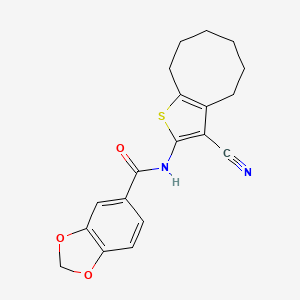 N-(3-cyano-4,5,6,7,8,9-hexahydrocycloocta[b]thiophen-2-yl)-1,3-benzodioxole-5-carboxamide