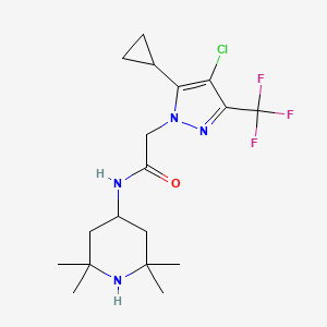 4-Chloro-5-cyclopropyl-N-(2,2,6,6-tetramethyl-4-piperidinyl)-3-(trifluoromethyl)-1H-pyrazole-1-acetamide