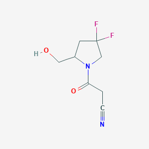 molecular formula C8H10F2N2O2 B1493210 3-(4,4-二氟-2-(羟甲基)吡咯烷-1-基)-3-氧代丙腈 CAS No. 2090607-70-6