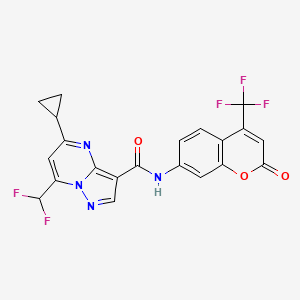 5-cyclopropyl-7-(difluoromethyl)-N-[2-oxo-4-(trifluoromethyl)-2H-chromen-7-yl]pyrazolo[1,5-a]pyrimidine-3-carboxamide