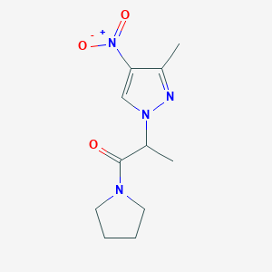 molecular formula C11H16N4O3 B14932131 2-(3-methyl-4-nitro-1H-pyrazol-1-yl)-1-(pyrrolidin-1-yl)propan-1-one 