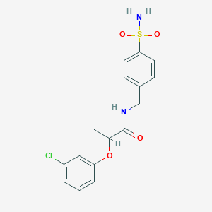 2-(3-chlorophenoxy)-N-[(4-sulfamoylphenyl)methyl]propanamide