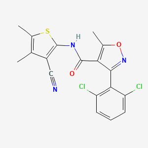 N-(3-cyano-4,5-dimethylthiophen-2-yl)-3-(2,6-dichlorophenyl)-5-methyl-1,2-oxazole-4-carboxamide