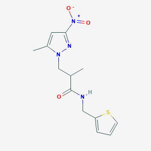 2-methyl-3-(5-methyl-3-nitro-1H-pyrazol-1-yl)-N-(thiophen-2-ylmethyl)propanamide