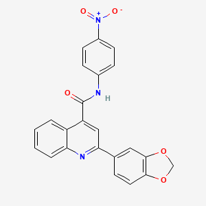 molecular formula C23H15N3O5 B14932180 2-(1,3-benzodioxol-5-yl)-N-(4-nitrophenyl)quinoline-4-carboxamide 