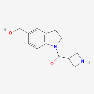 molecular formula C13H16N2O2 B1493223 Azetidin-3-yl(5-(hydroxymethyl)indolin-1-yl)methanone CAS No. 2098047-80-2