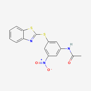 molecular formula C15H11N3O3S2 B14932234 N-[3-(1,3-benzothiazol-2-ylsulfanyl)-5-nitrophenyl]acetamide 