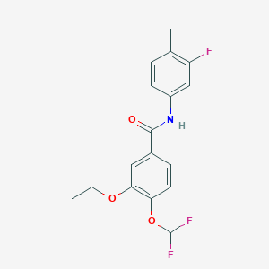 molecular formula C17H16F3NO3 B14932260 4-(difluoromethoxy)-3-ethoxy-N-(3-fluoro-4-methylphenyl)benzamide 