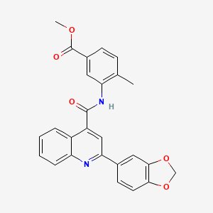 molecular formula C26H20N2O5 B14932287 Methyl 3-({[2-(1,3-benzodioxol-5-yl)quinolin-4-yl]carbonyl}amino)-4-methylbenzoate 