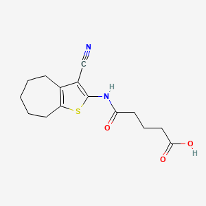 molecular formula C15H18N2O3S B14932311 5-[(3-cyano-5,6,7,8-tetrahydro-4H-cyclohepta[b]thiophen-2-yl)amino]-5-oxopentanoic acid 