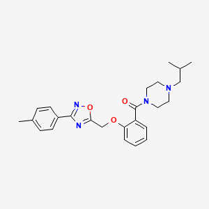 molecular formula C25H30N4O3 B14932334 (2-{[3-(4-Methylphenyl)-1,2,4-oxadiazol-5-yl]methoxy}phenyl)[4-(2-methylpropyl)piperazin-1-yl]methanone 