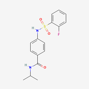 4-{[(2-fluorophenyl)sulfonyl]amino}-N-(propan-2-yl)benzamide