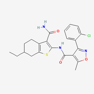 N-(3-carbamoyl-6-ethyl-4,5,6,7-tetrahydro-1-benzothiophen-2-yl)-3-(2-chlorophenyl)-5-methyl-1,2-oxazole-4-carboxamide