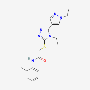 2-{[4-ethyl-5-(1-ethyl-1H-pyrazol-4-yl)-4H-1,2,4-triazol-3-yl]sulfanyl}-N-(2-methylphenyl)acetamide