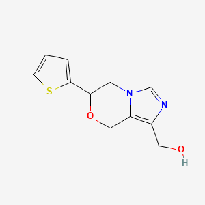 molecular formula C11H12N2O2S B1493240 (6-(thiophen-2-yl)-5,6-dihydro-8H-imidazo[5,1-c][1,4]oxazin-1-yl)methanol CAS No. 2098013-14-8