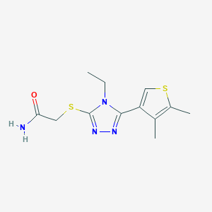 2-{[5-(4,5-dimethylthiophen-3-yl)-4-ethyl-4H-1,2,4-triazol-3-yl]sulfanyl}acetamide