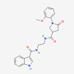 molecular formula C23H24N4O4 B14932428 N-[2-({[1-(2-methoxyphenyl)-5-oxopyrrolidin-3-yl]carbonyl}amino)ethyl]-1H-indole-3-carboxamide 