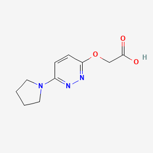 molecular formula C10H13N3O3 B1493243 2-((6-(Pyrrolidin-1-yl)pyridazin-3-yl)oxy)acetic acid CAS No. 2097967-03-6