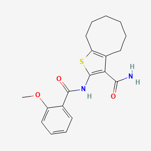 molecular formula C19H22N2O3S B14932433 2-[(2-Methoxybenzoyl)amino]-4,5,6,7,8,9-hexahydrocycloocta[b]thiophene-3-carboxamide 