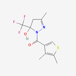 molecular formula C12H13F3N2O2S B14932451 (4,5-dimethylthiophen-3-yl)[5-hydroxy-3-methyl-5-(trifluoromethyl)-4,5-dihydro-1H-pyrazol-1-yl]methanone 