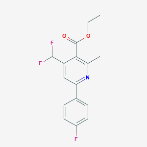 molecular formula C16H14F3NO2 B1493250 Ethyl 4-(difluoromethyl)-6-(4-fluorophenyl)-2-methylnicotinate CAS No. 2098015-95-1