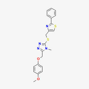 3-[(4-methoxyphenoxy)methyl]-4-methyl-5-{[(2-phenyl-1,3-thiazol-4-yl)methyl]sulfanyl}-4H-1,2,4-triazole