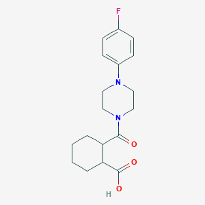 molecular formula C18H23FN2O3 B14932525 2-{[4-(4-Fluorophenyl)piperazin-1-yl]carbonyl}cyclohexanecarboxylic acid 