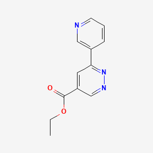 molecular formula C12H11N3O2 B1493254 6-(吡啶-3-基)吡哒嗪-4-羧酸乙酯 CAS No. 2098004-59-0