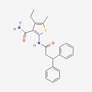 molecular formula C23H24N2O2S B14932541 2-[(3,3-Diphenylpropanoyl)amino]-4-ethyl-5-methylthiophene-3-carboxamide 