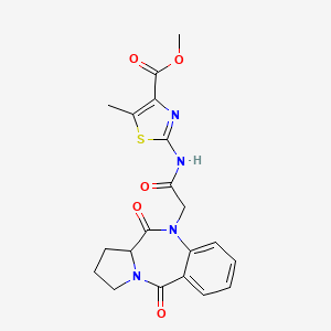 methyl 2-{[(5,11-dioxo-2,3,11,11a-tetrahydro-1H-pyrrolo[2,1-c][1,4]benzodiazepin-10(5H)-yl)acetyl]amino}-5-methyl-1,3-thiazole-4-carboxylate