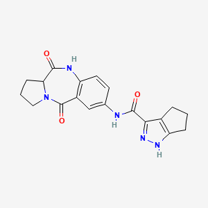 molecular formula C19H19N5O3 B14932597 N-(5,11-dioxo-2,3,5,10,11,11a-hexahydro-1H-pyrrolo[2,1-c][1,4]benzodiazepin-7-yl)-1,4,5,6-tetrahydrocyclopenta[c]pyrazole-3-carboxamide 