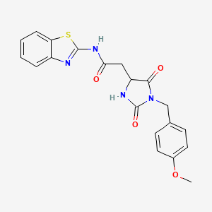 N-(1,3-benzothiazol-2-yl)-2-[1-(4-methoxybenzyl)-2,5-dioxoimidazolidin-4-yl]acetamide