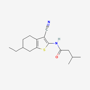 N-(3-cyano-6-ethyl-4,5,6,7-tetrahydro-1-benzothiophen-2-yl)-3-methylbutanamide