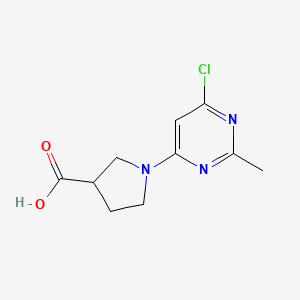 molecular formula C10H12ClN3O2 B1493265 1-(6-Chloro-2-methylpyrimidin-4-yl)pyrrolidine-3-carboxylic acid CAS No. 1876975-32-4