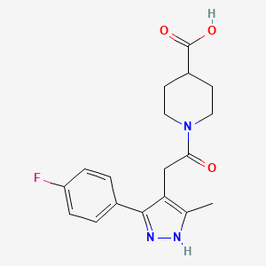 1-{[3-(4-fluorophenyl)-5-methyl-1H-pyrazol-4-yl]acetyl}piperidine-4-carboxylic acid