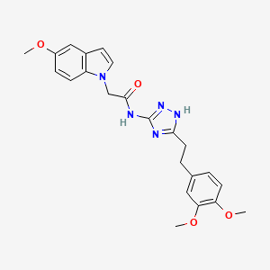 N-{3-[2-(3,4-dimethoxyphenyl)ethyl]-1H-1,2,4-triazol-5-yl}-2-(5-methoxy-1H-indol-1-yl)acetamide